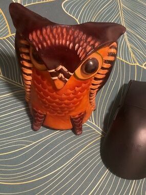 Owl-Hand crafted leather owl pen holder